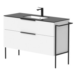 Vannas istabas skapītis KAME BIG ar izlietni ILSA 121x46cm, matēts balts