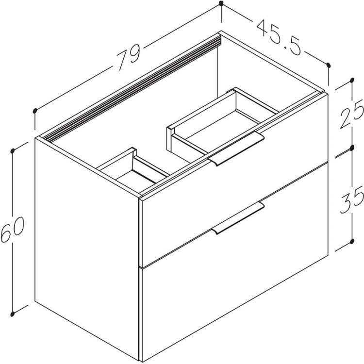 Vannas istabas skapītis KAME BIG ar izlietni ILSA 81x46cm, tobacco oak