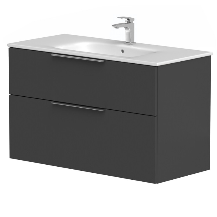 Vannas istabas skapītis KAME BIG ar izlietni Elida 101x46cm, grafīts