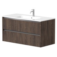 Vannas istabas skapītis Kame City ar izlietni Elide 101x46 cm, brūns ozols/alumīnija profils