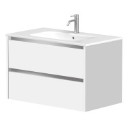 Vannas istabas skapītis Kame City ar izlietni Elide 81x46 cm, balts matēts/alumīnija profils