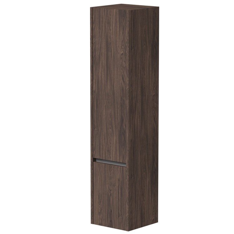 Vannas istabas augstais skapis Kame CITY 160x35cm, brūns ozols/alumīnija profils