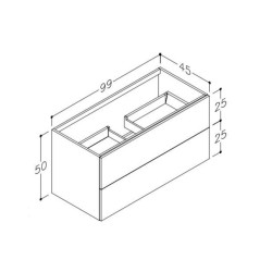 Vannas istabas skapītis Kame GAMA ar izlietni ORION 100х46cm ar push to open, melns ozols