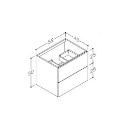 Vannas istabas skapītis Kame GAMA ar izlietni ORION 60х46cm ar push to open, melns ozols