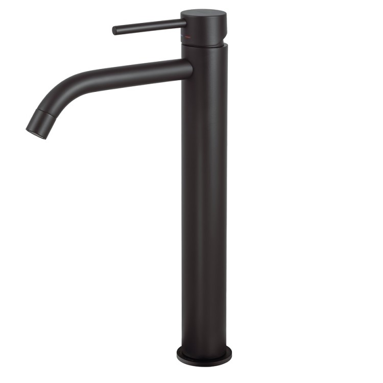 Izlietnes maisītājs paaugstināts Kame LIGHT, melns matēts