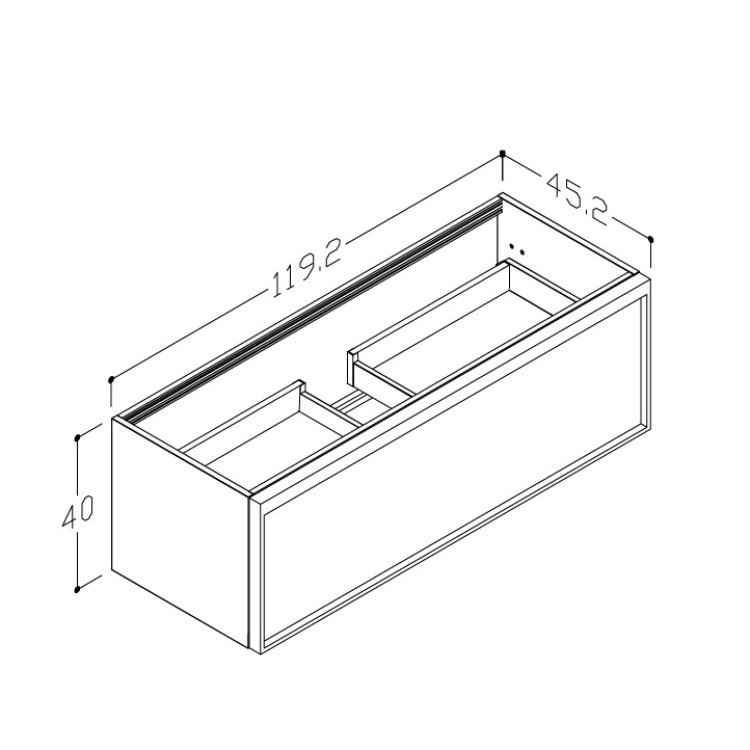 Vannas istabas skapītis izlietnei Kame SOLE 119.2x45.2cm, dūmota ozolkoka finierējums