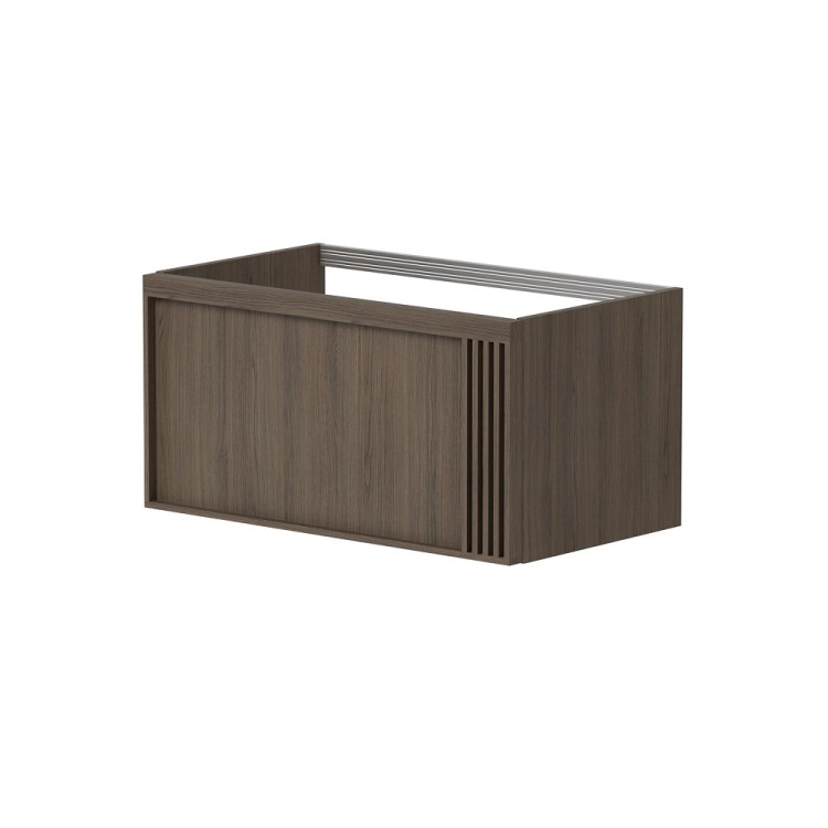 Vannas istabas skapītis izlietnei Kame SOLE 79.2x45.2cm, rievota fasāde,dūmota ozolkoka finierējums