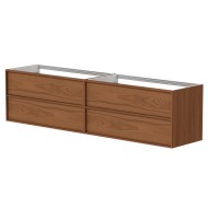 Vannas istabas skapītis izlietnei Kame HOME 2 200x46cm, vara ozolkoka finierējums