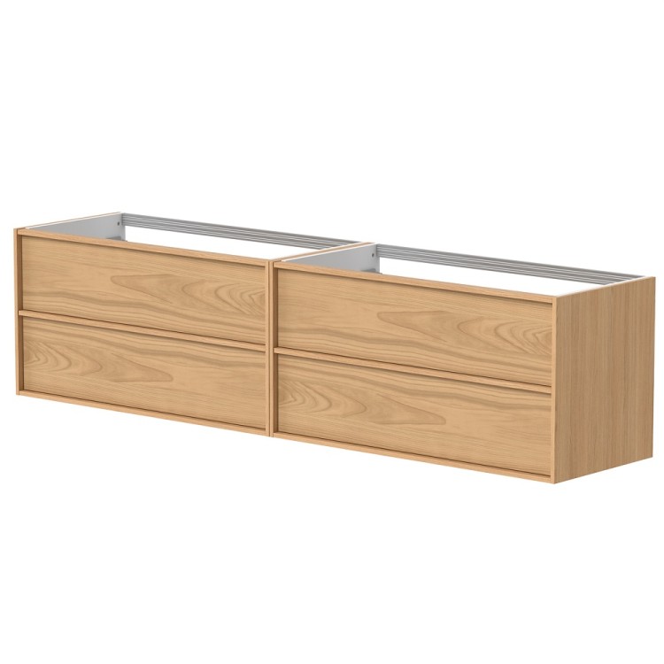 Vannas istabas skapītis izlietnei Kame HOME 2 200x46cm, dabīgs ozolkoka finierējums