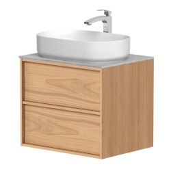 Vannas istabas skapītis ar izlietni Kame HOME 60x46cm, dabīgs ozolkoka finierējums