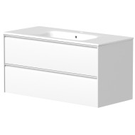 Vannas istabas skapītis Kame MOON ar izlietni Elide 101 cm, balts matēts