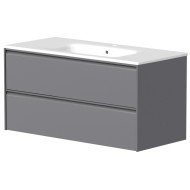 Vannas istabas skapītis Kame MOON ar izlietni Elide 101 cm, pelēks matēts