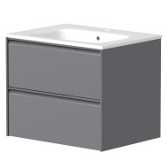 Vannas istabas skapītis Kame MOON ar izlietni Elide 61 cm, pelēks matēts