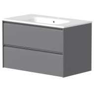 Vannas istabas skapītis Kame MOON ar izlietni Elide 81 cm, pelēks matēts