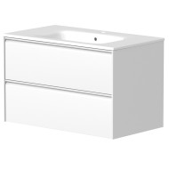 Vannas istabas skapītis Kame MOON ar izlietni Elide 81 cm, balts matēts