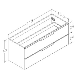 Skapītis zem virsmas Kame AMBER 120cm, BUC/12-3DR/D02-AMB
