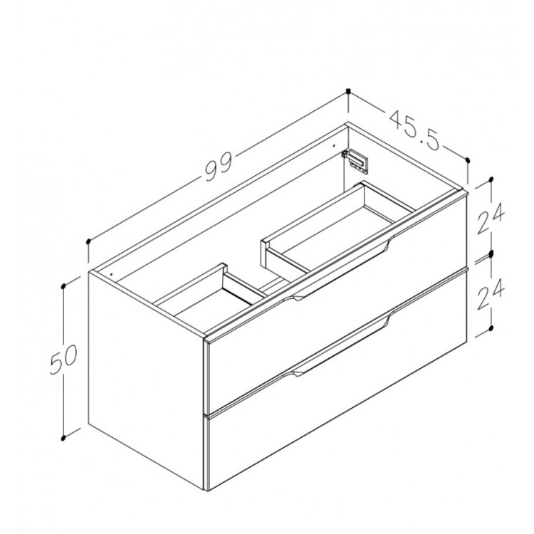 Vannas istabas skapītis izlietnei Kame AMBER 100cm, BU/10-3DR/D02-BL-AMB