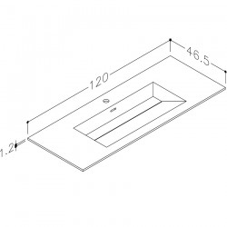 Izlietne skapītim KAME CORIAN 120x46.5cm, CN1214618