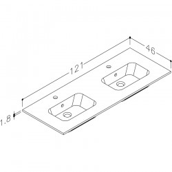 Izlietne skapītim KAME ELIDE 121x46cm, SG1214618-D