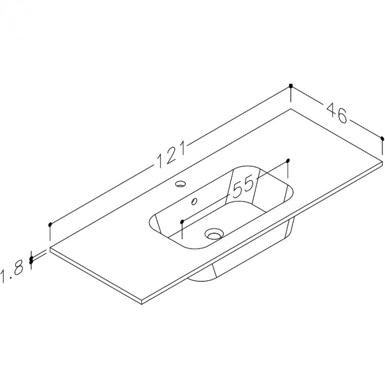 Izlietne skapītim KAME ELIDE 121x46cm, SG1214618