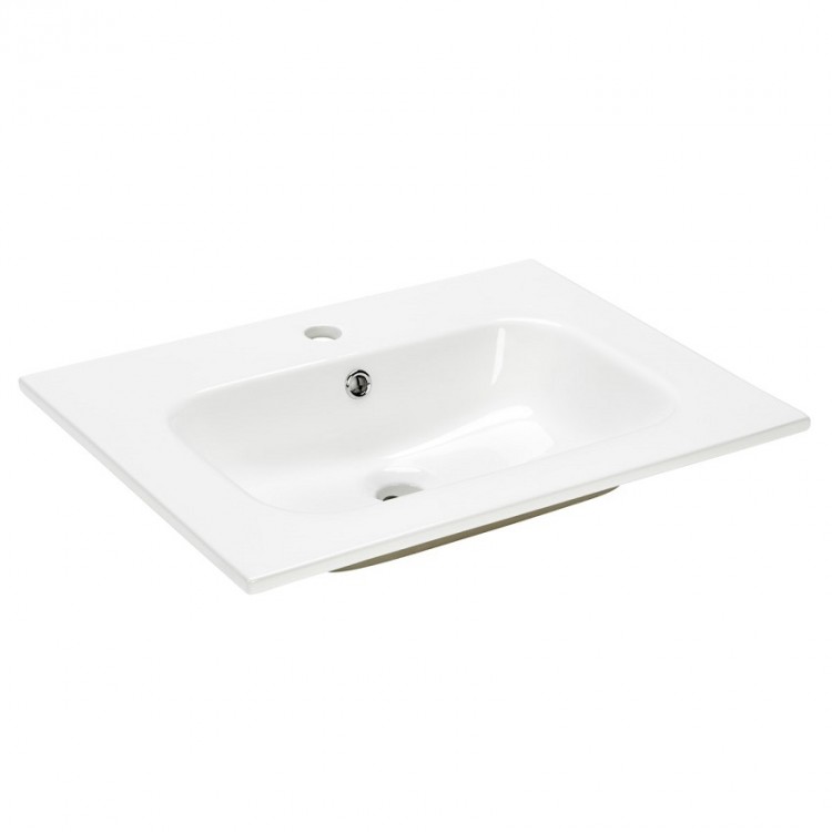 Vannas istabas skapītis Kame City ar izlietni Elide 61x46 cm, melns ozols/alumīnija profils