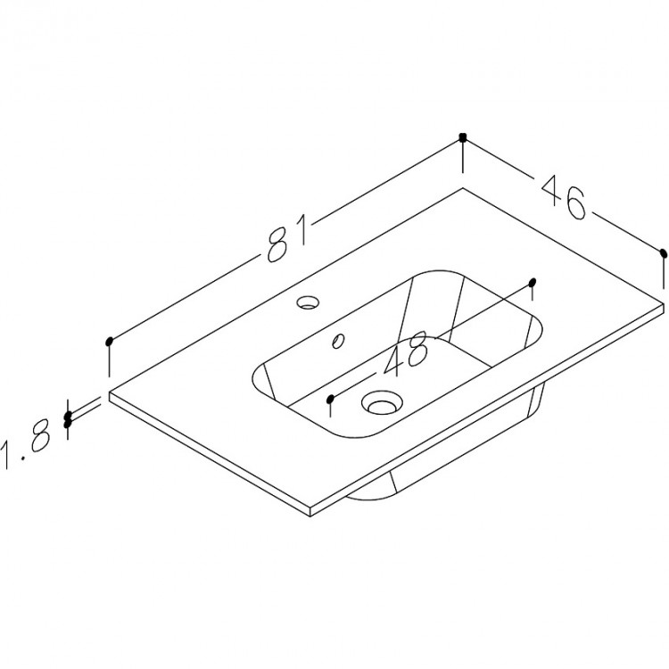 Izlietne skapītim KAME ELIDE 81x46cm, SG814618