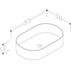 Vannas istabas uzliekamā izlietne KAME VESSEL 55x36cm, WB553612W