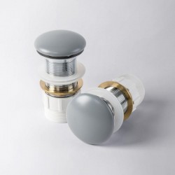 Sifona izplūde Kame 1 1/4 Pop-Up ar pārplūdi, pelēka keramika, ACTOP-MG-HOLE