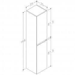 Vannas istabas augstais skapis Kame LOFT 166x35cm, TU/35-2/D06-LFT