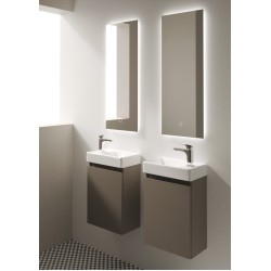 Vannas istabas skapītis ar izlietni Kame MINI baltā krāsā 40cm L/R, brūns