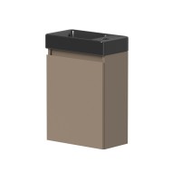 Vannas istabas skapītis ar izlietni Kame MINI melnā krāsā 40cm L/R, brūns