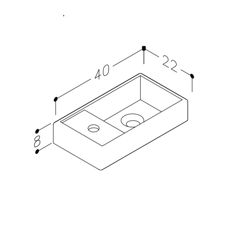 Vannas istabas skapītis ar izlietni Kame MINI melnā krāsā 40cm L/R, brūns