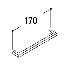 Mēbeļu rokturis KAME 17 cm, H21/160CH
