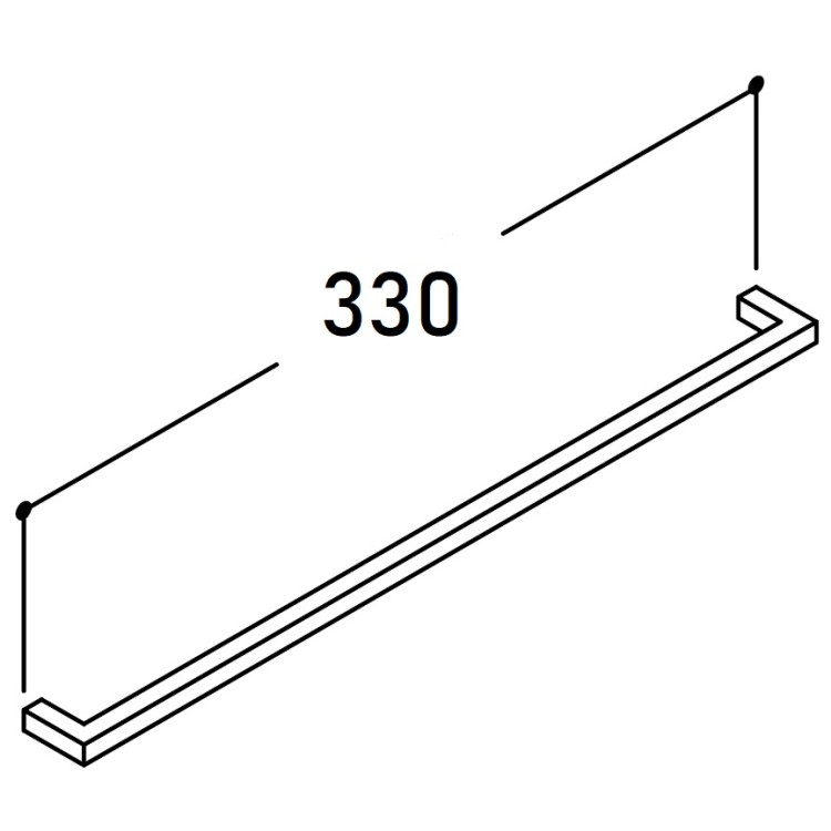 Mēbeļu rokturis KAME 33 cm, melns matēts H21/320BL