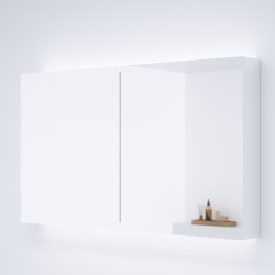 Vannas istabas skapītis ar spoguli un apgaismojumu KAME SOFTLIT SHADOW-FREE 121x70 cm, MCDMSH/120-70/MR