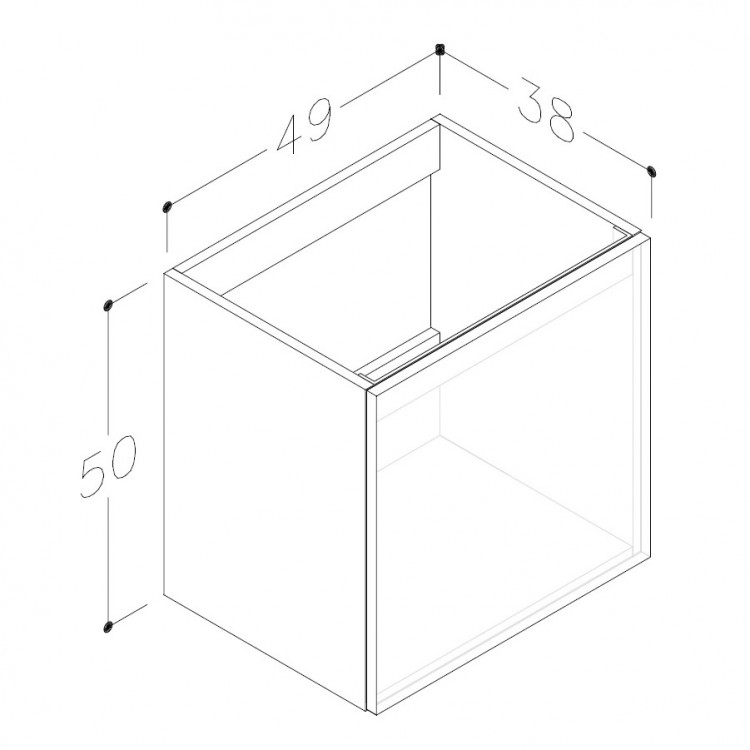 Vannas istabas skapītis izlietnei Kame DUET 50cm, BU/5-2DO/D1
