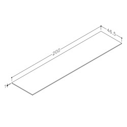 Darba virsma no augstspiediena lamināta Kame 200cm, WP/20-3/H16