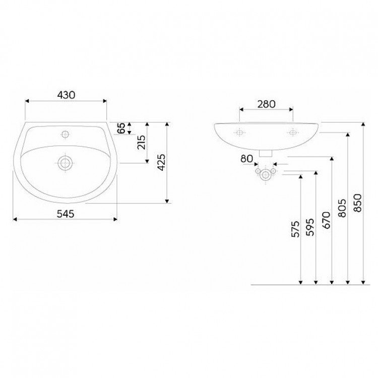 Vannas istabas izlietne KOLO IDOL 550 mm M11155