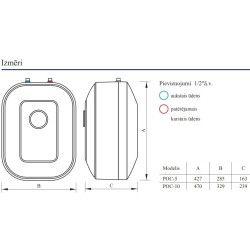 Elektriskais ūdens sildītājs (boileris) Kospel Luna Inox 10 L virs izlietnes POC.G-10