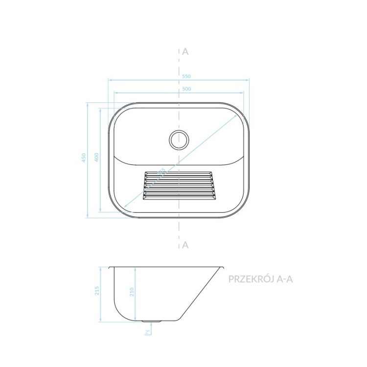 Saimniecības izlietne Kuchinox CHIOS 550x450x200mm