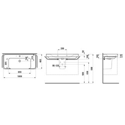 Vannas istabas izlietne Laufen Meda 100x46cm, balta
