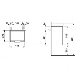 Vannas istabas skapītis ar izlietni 45 cm Laufen Base R, H4021121102601+H8159610001041