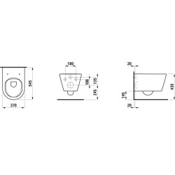 Tualetes pods piekaramais Laufen Kartell Rimless ar Soft Close vāku, melns matēts