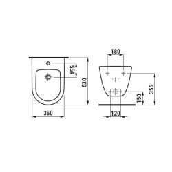 Bidē piekarams Laufen Pro New, balts