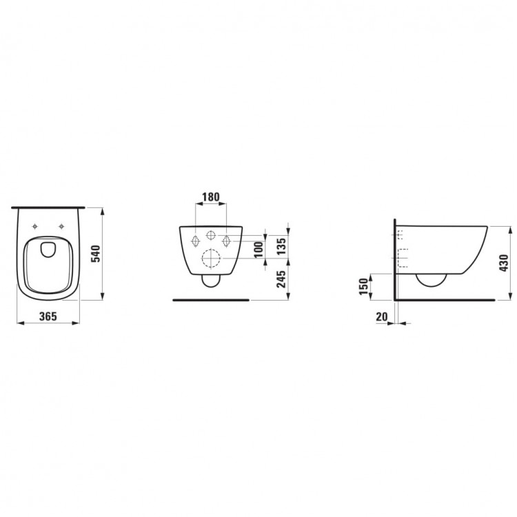 Tualetes pods piekaramais Laufen Palomba Rimles ar Slim Soft Close vāku, H8668000000001