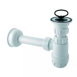 McAlpine Izlietnes sifons/glāze ar izplūdi, zems 1.1/4 x 32mm