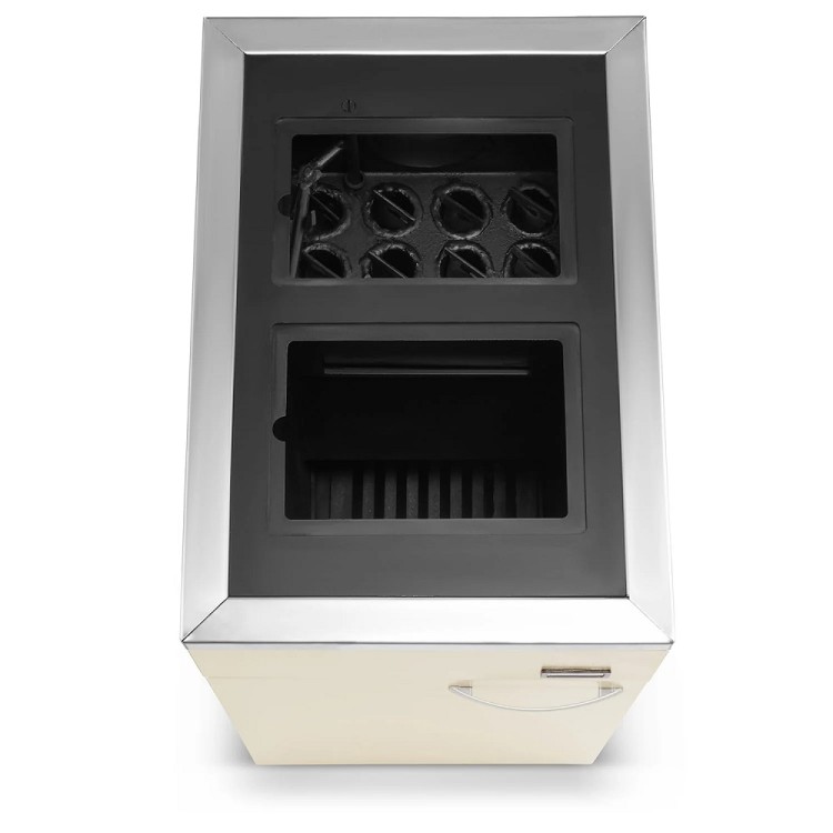 Centrālapkures krāsns ar plītsvirsmu Megal M17 17kW, bēšs