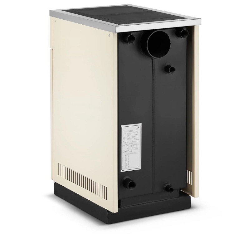 Centrālapkures krāsns ar plītsvirsmu Megal M17 17kW, bēšs