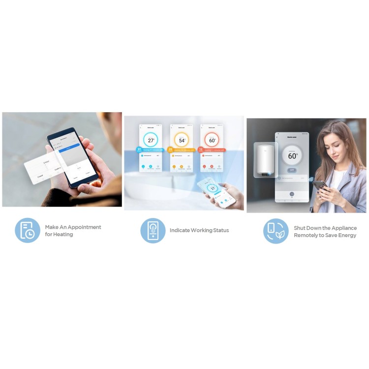 Elektriskais ūdens sildītājs (boileris) Midea Lume Uno WIFI 80 L