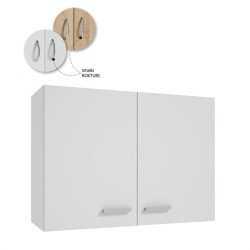 Virtuves augšējais piekaramais skapītis 80x58cm, balts/balts